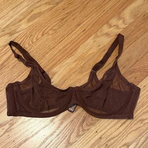 Skims Sheer Brown Underwire Bra